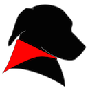 MRR Software Logo: Black dog with red bandana